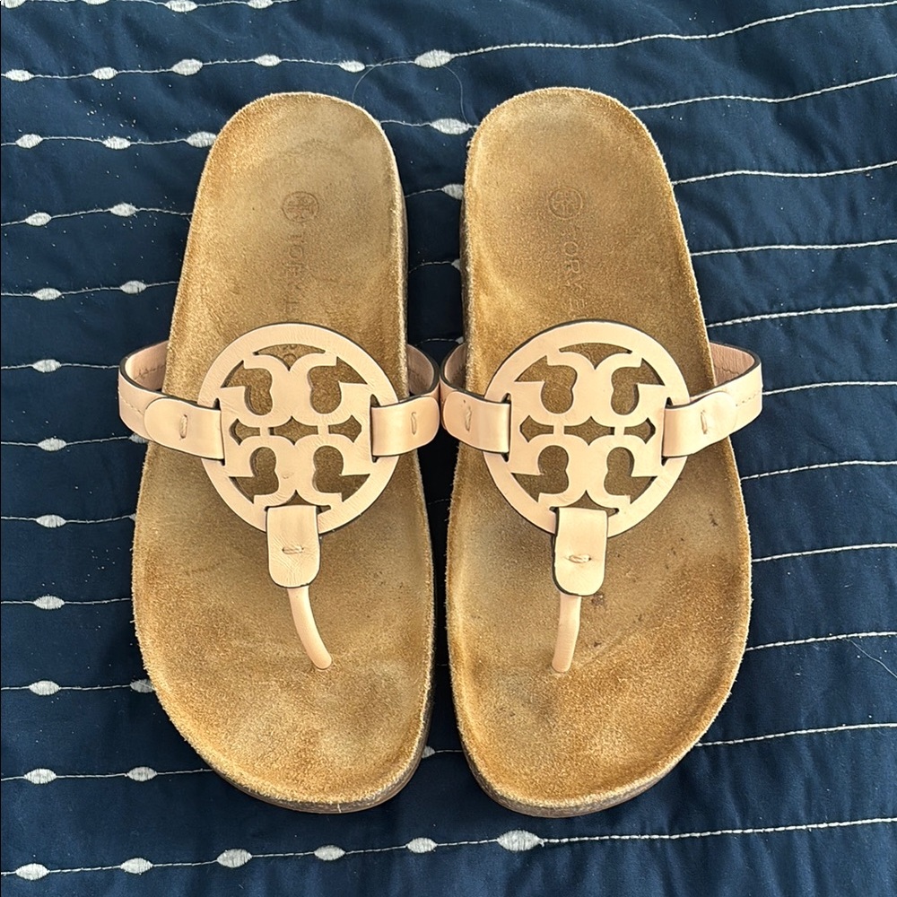 Tory Burch Tan Slide Sandals